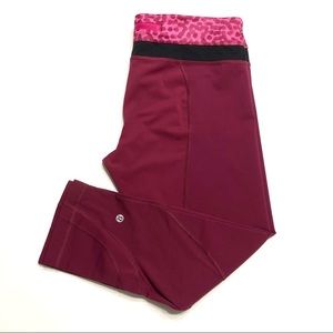 LULULEMON Burgundy/Maroon Crop Leggings • 10